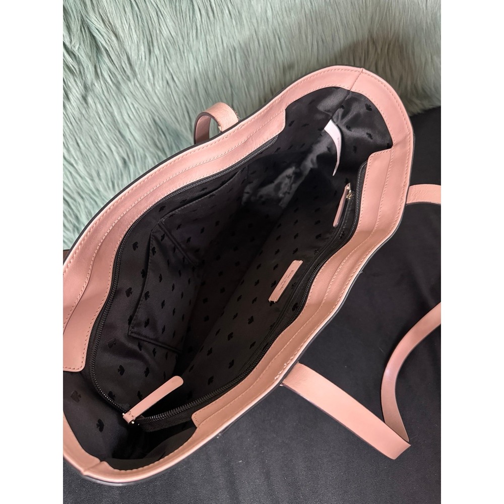 Kate Spade Magnolia Street Tote Bag Large Black Zip Close Leather CLEAN - Picture 5 of 11